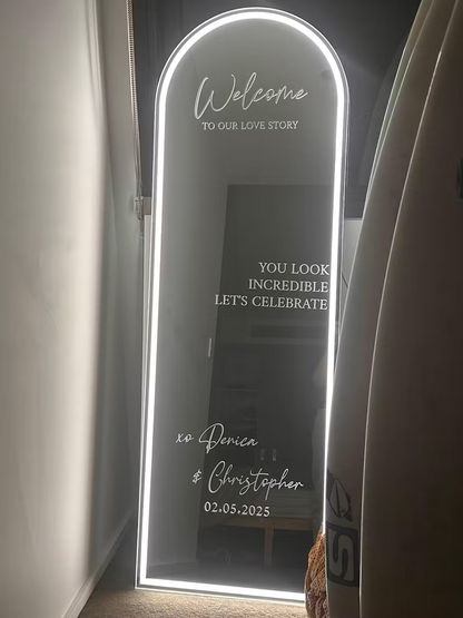 Custom Wedding Mirror Decals & Welcome Signs Australia | Personalised Mirror Stickers | NTLPrint