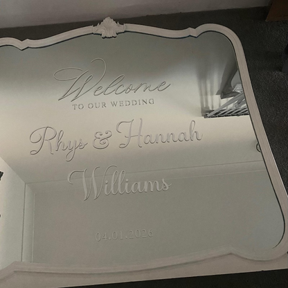Custom Wedding Mirror Decals & Welcome Signs Australia | Personalised Mirror Stickers | NTLPrint