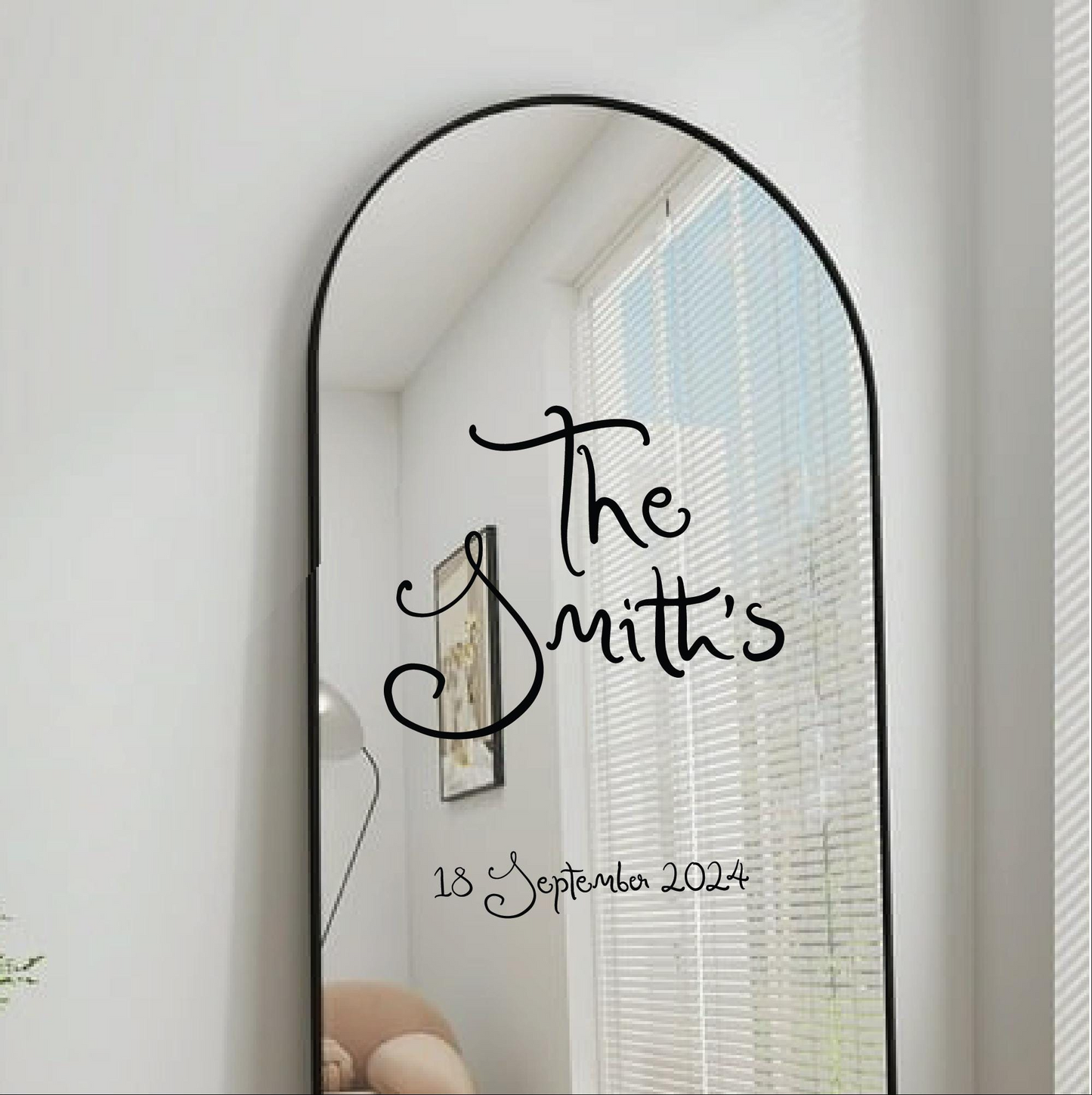 Wedding Mirror Vinyl Decal - Romantic Calligraphy Sign