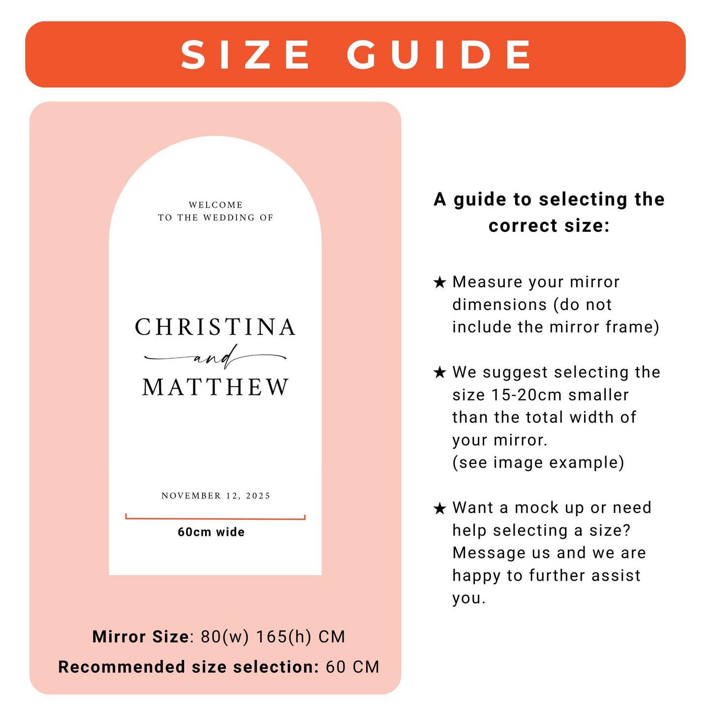 Wedding Welcome Decal - Classic Minimal Style