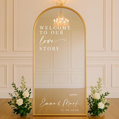 Wedding Mirror Sign - Modern Script Design