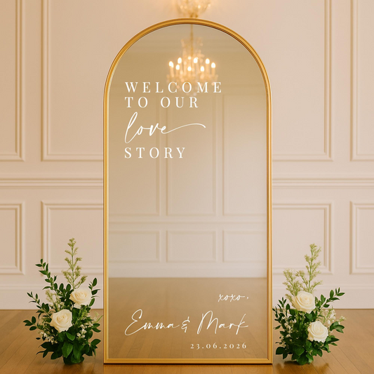 Wedding Mirror Sign - Modern Script Design