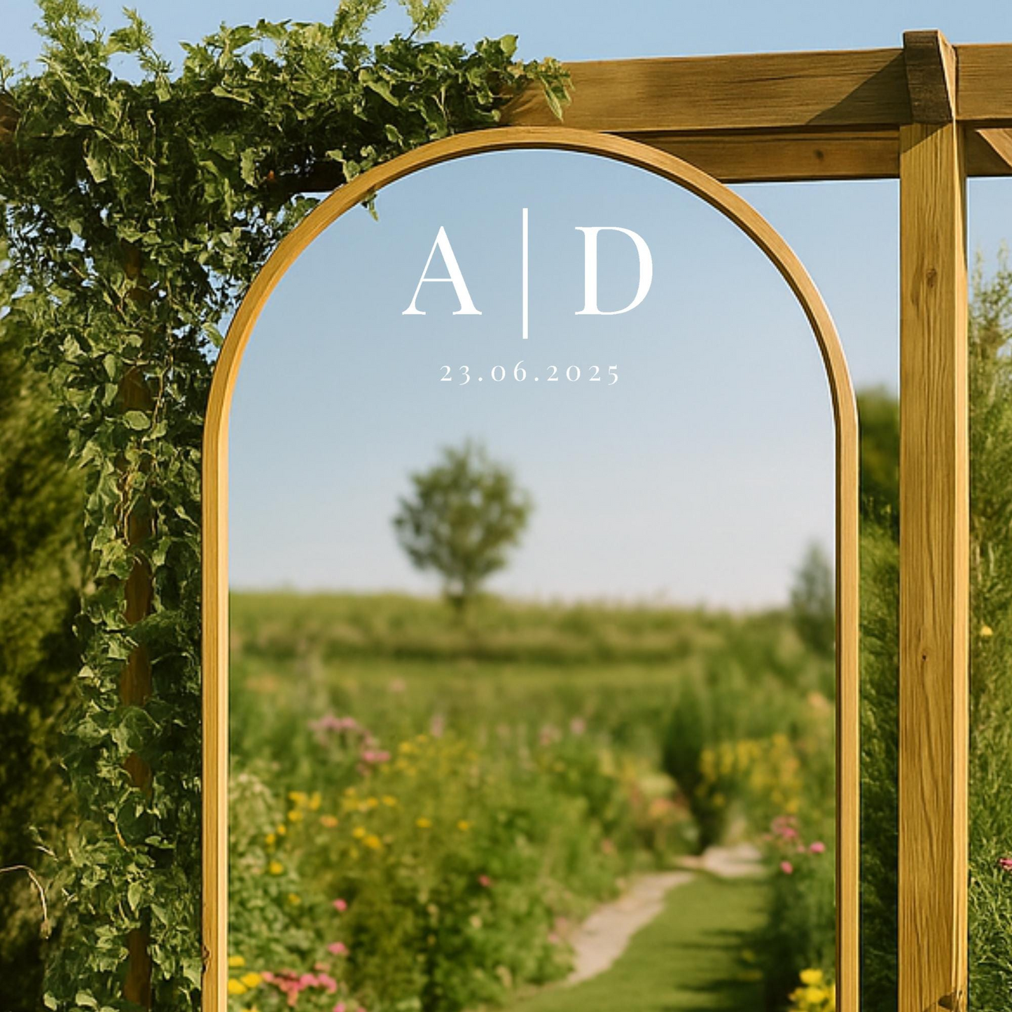 Wedding Mirror Vinyl Decal - Elegant Serif Welcome Sign