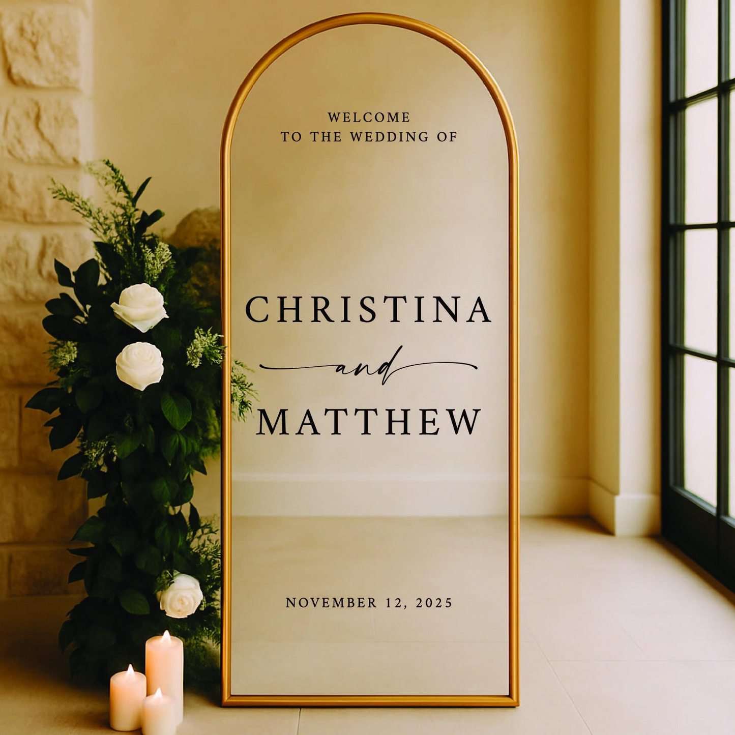 Wedding Welcome Decal - Classic Minimal Style