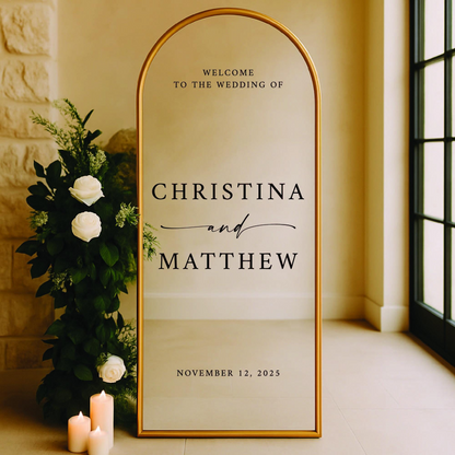 Wedding Welcome Decal - Classic Minimal Style