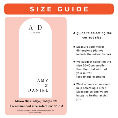 Wedding Mirror Vinyl Decal - Elegant Serif Welcome Sign