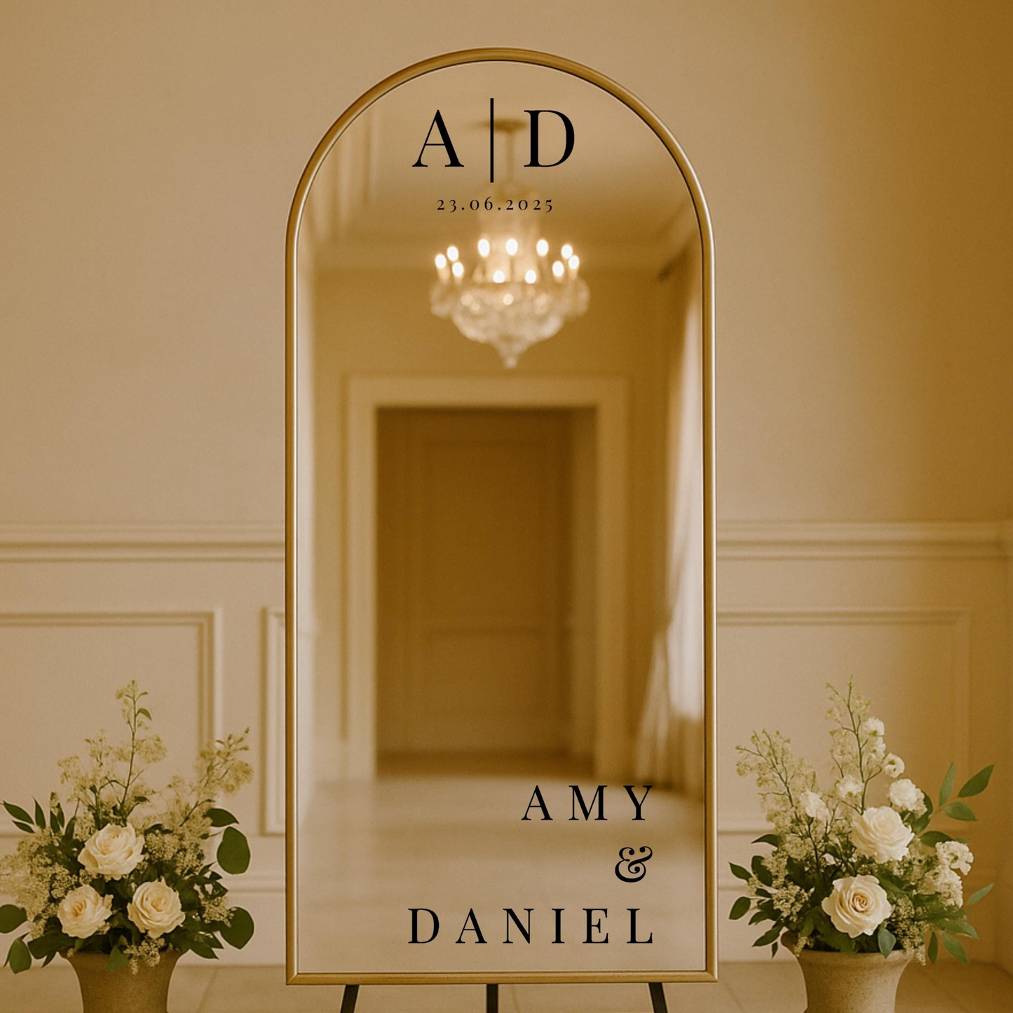 Wedding Mirror Vinyl Decal - Elegant Serif Welcome Sign