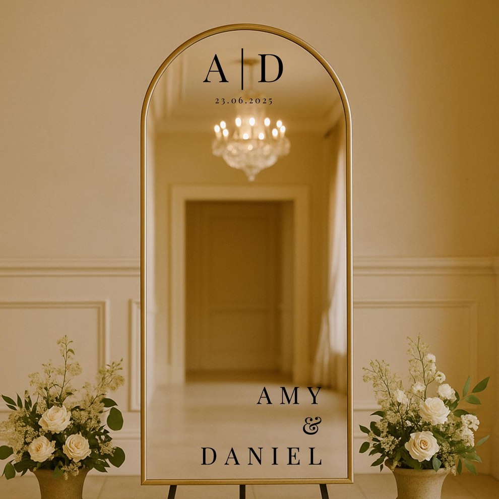 Wedding Mirror Decal | Elegant Serif Welcome Sign Design – ntlprint