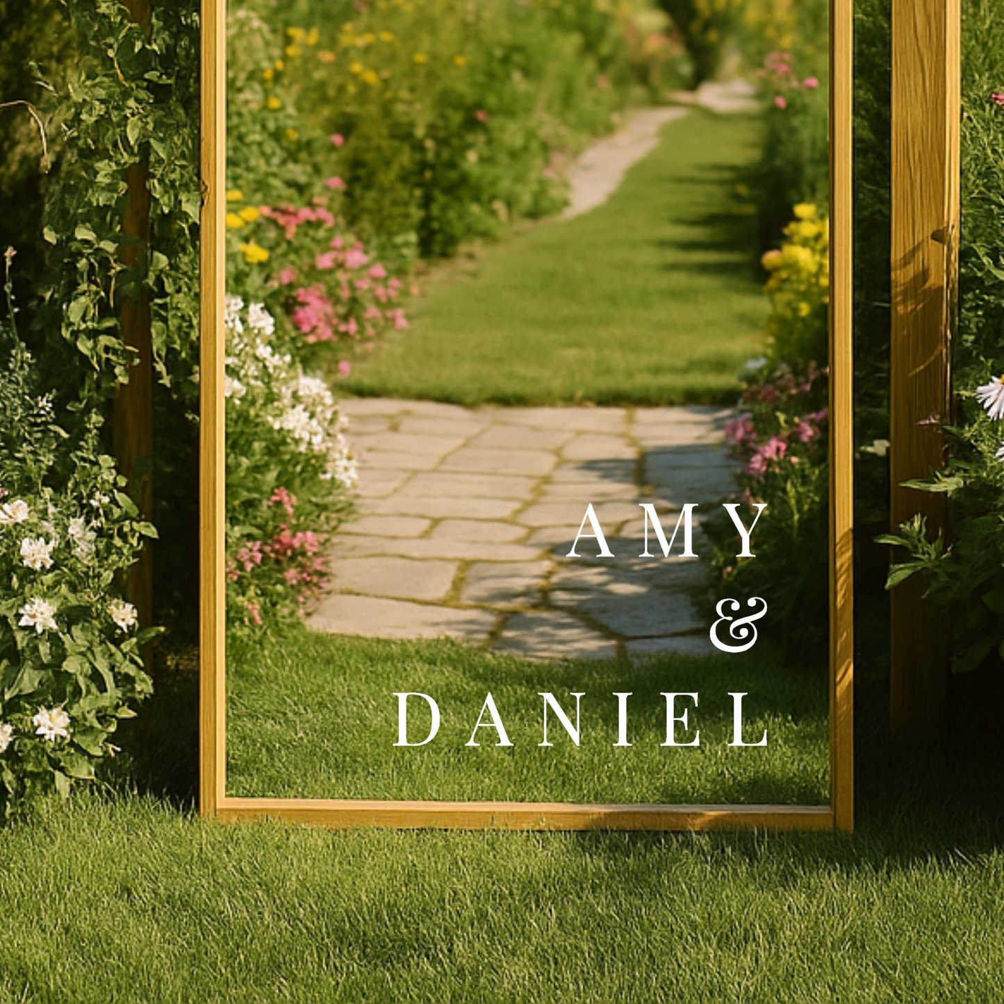 Wedding Mirror Vinyl Decal - Elegant Serif Welcome Sign