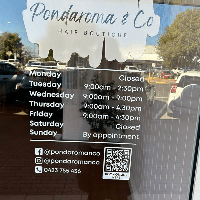 Opening Hours Decal