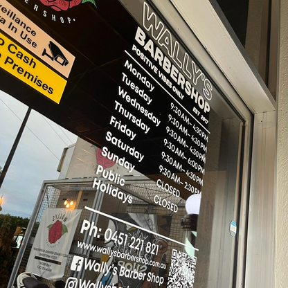 Opening Hours Decal